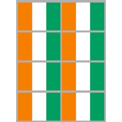 Drapeau Côte d'Ivoire (8 fois 9.5x6.3cm) - Sticker/autocollant