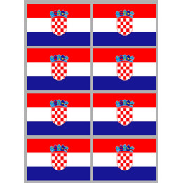 Drapeau Croatie (8 fois 9.5x6.3cm) - Sticker/autocollant