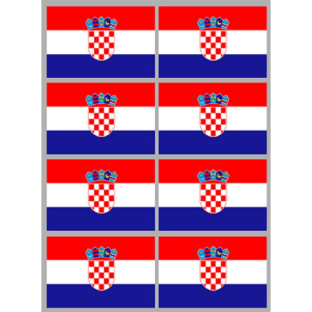 Drapeau Croatie (8 fois 9.5x6.3cm) - Sticker/autocollant