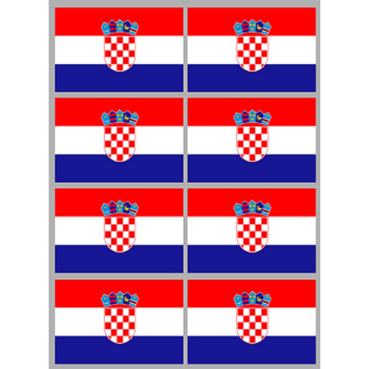 Drapeau Croatie (8 fois 9.5x6.3cm) - Sticker/autocollant