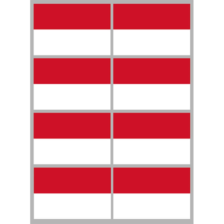 Drapeau Monaco (8 fois 9.5x6.3 cm) - Sticker/autocollant