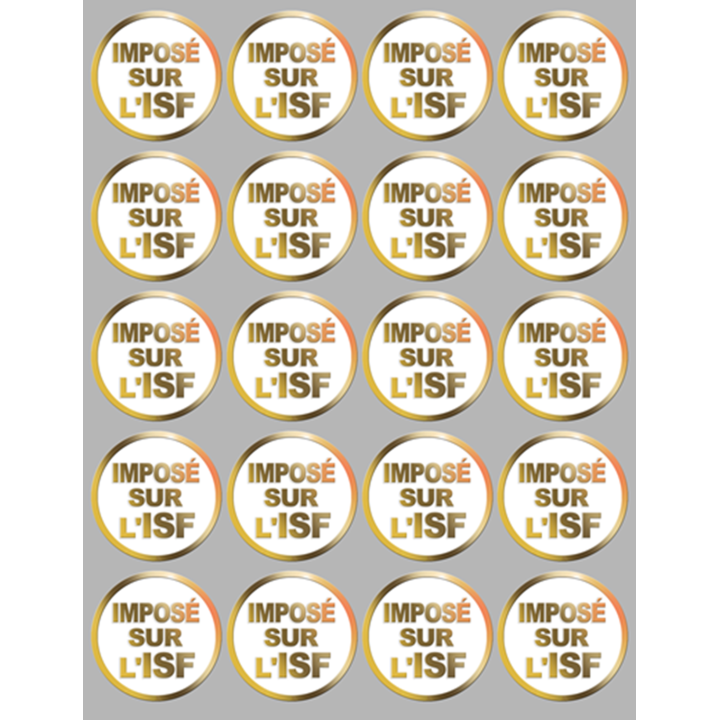Imposé sur l'ISF (20 fois 5x5cm) - Sticker/autocollant