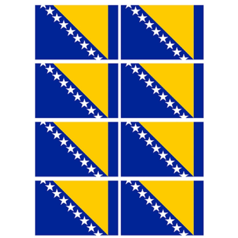Drapeau Bosnie-Herzegovine (8 fois 9.5x6.3cm) - Sticker/autocollant Drapeau Bosnie-Herzegovine (8 fois 9.5x6.3cm) - Sticker/autocollant