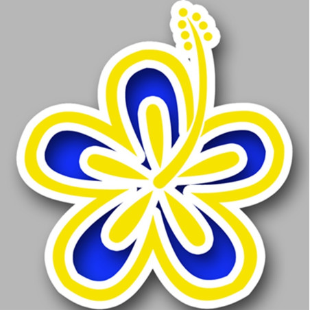 Repère fleur 23 (10cm) - Sticker/autocollant