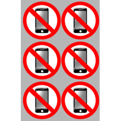 Éteindre son téléphone mobile (6 fois 5cm) - Sticker/autocollant