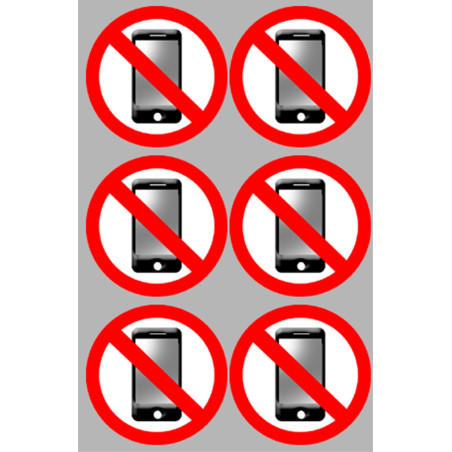 Éteindre son téléphone mobile (6 fois 5cm) - Sticker/autocollant