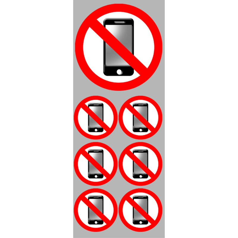 éteindre son smartphone (1fois 10cm - 6fois 5cm) - Sticker/autocollan éteindre son smartphone (1fois 10cm - 6fois 5cm) - Sticker/autocollan