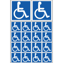 Handicapé moteur (2 fois 10cm & 16 fois 5cm) - Sticker/autocollant