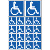handicape moteur - 2 stickers 10cm - 16 stickers 5cm - Sticker/autocol