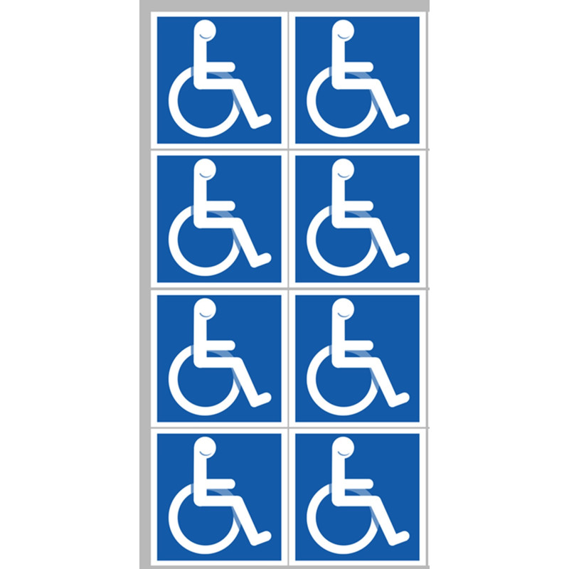 handicape moteur - 8 stickers de 5cm - Sticker/autocollant