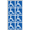 handicape moteur - 8 stickers de 5cm - Sticker/autocollant
