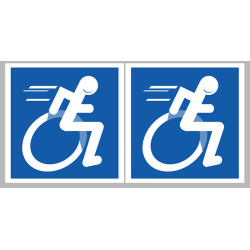 handisport Sport adapté fauteuil - 2 stickers de 10cm - Sticker/autoc