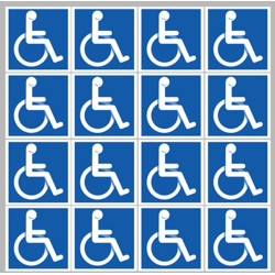 handicape moteur - 16 stickers de 5cm - Sticker/autocollant