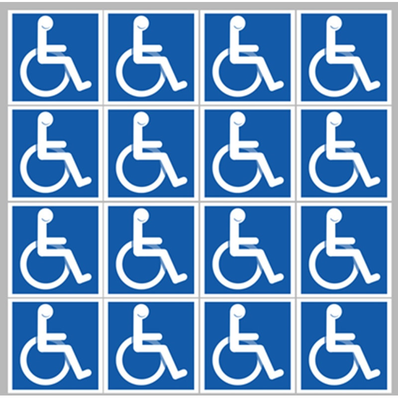 handicape moteur - 16 stickers de 5cm - Sticker/autocollant