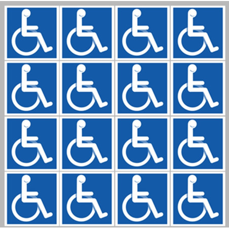 handicape moteur - 16 stickers de 5cm - Sticker/autocollant