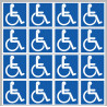 handicape moteur - 16 stickers de 5cm - Sticker/autocollant