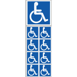 Handicapé moteur (1 fois 10cm & 8 fois 5cm) - Sticker/autocollant