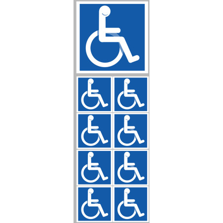 Handicapé moteur (1 fois 10cm & 8 fois 5cm) - Sticker/autocollant