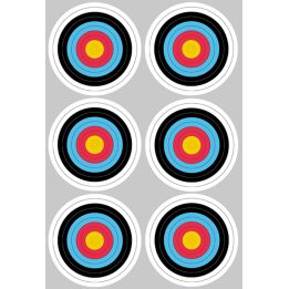 Cible colorée (6 fois 10cm) - Sticker/autocollant