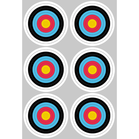 Cible colorée (6 fois 10cm) - Sticker/autocollant