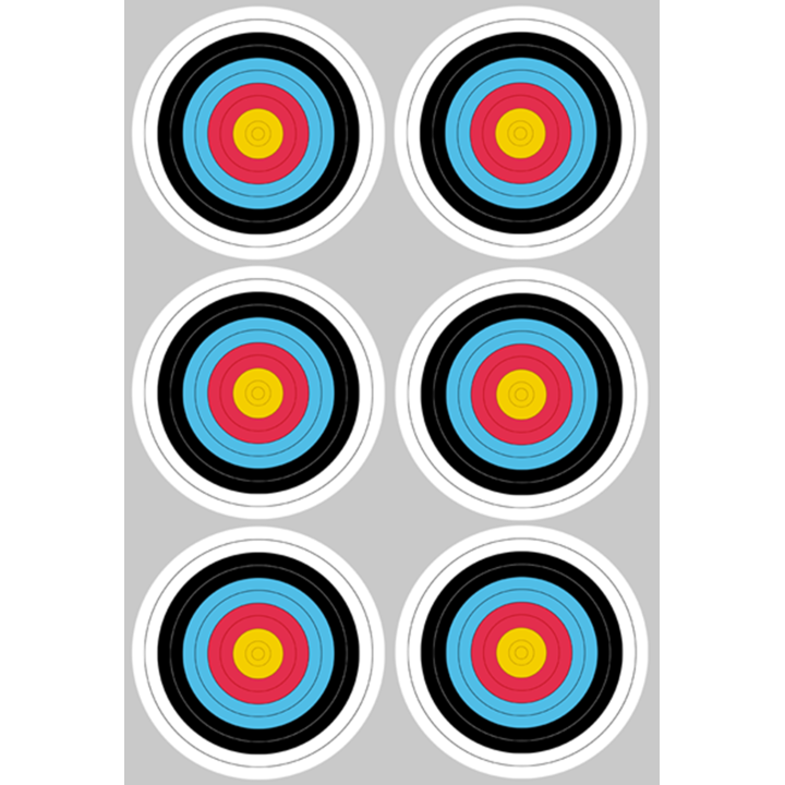 Cible colorée (6 fois 10cm) - Sticker/autocollant