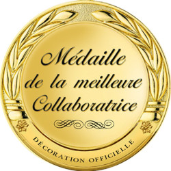 Médaille de la meilleure collaboratrice - 20x20cm - Sticker/autocolla