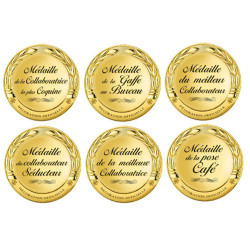 Planche des médailles au bureau (6 fois 5cm) - Sticker/autocollant