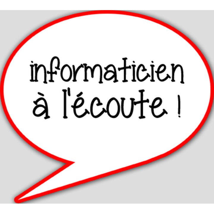 Informaticien à l'écoute (10x9cm) - sticker/autocollant
