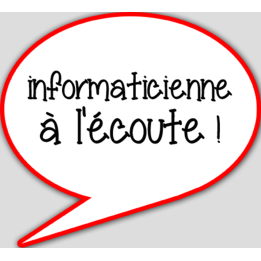 Informaticienne à l'écoute (10x9cm) - sticker/autocollant