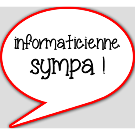 informaticienne sympa - 15x13.5cm - sticker/autocollant