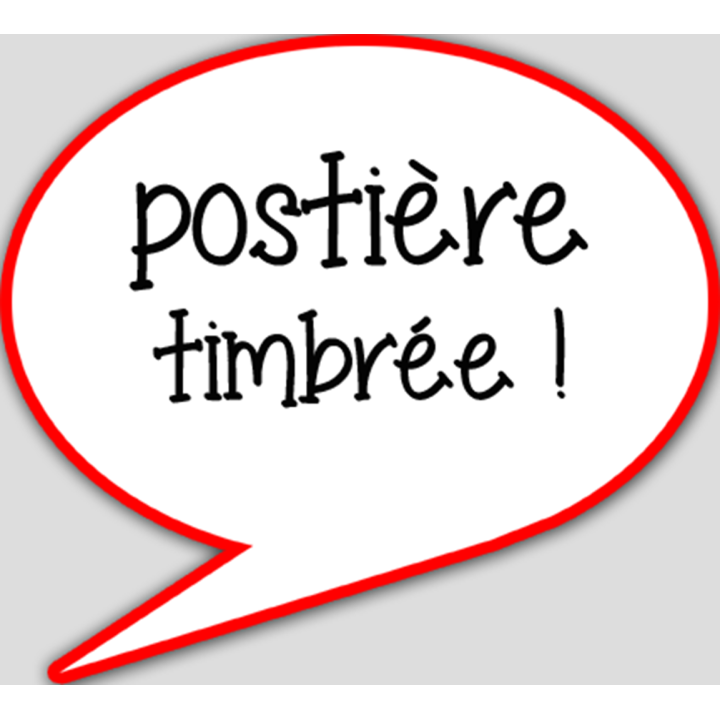 Postière timbrée (15x13.5cm) - sticker/autocollant
