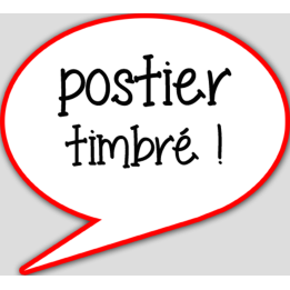 Postier timbré (15x13.5cm) - sticker/autocollant