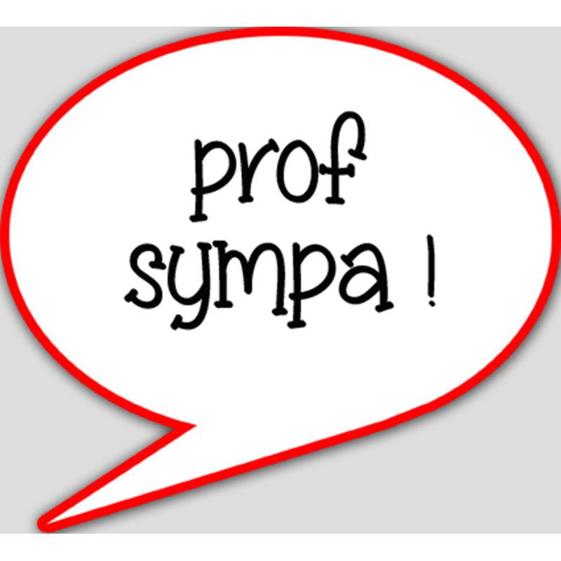 prof sympa - 10x9cm - sticker/autocollant