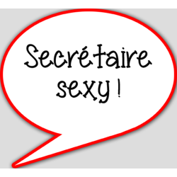 Secrétaire sexy - 15x13.5cm - sticker/autocollant