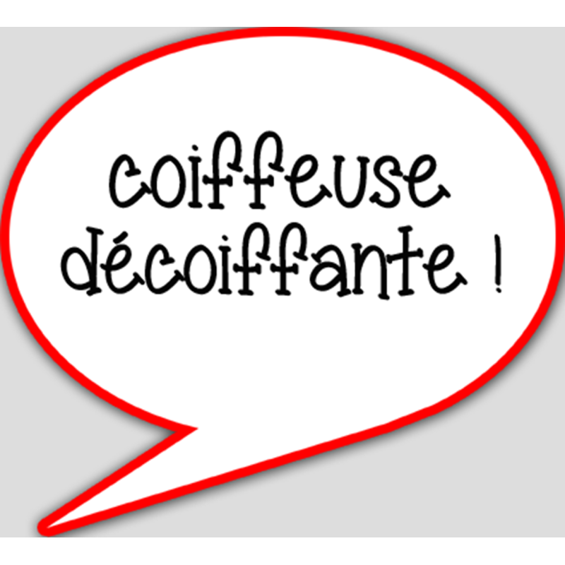 coiffeuse décoiffante - 10x9cm - sticker/autocollant