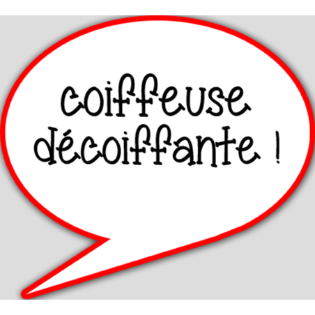 coiffeuse décoiffante - 10x9cm - sticker/autocollant