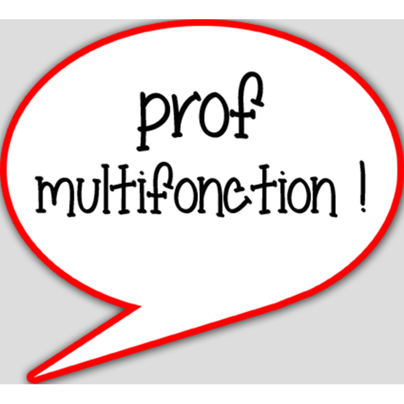 prof multifonction - 10x9cm - sticker/autocollant