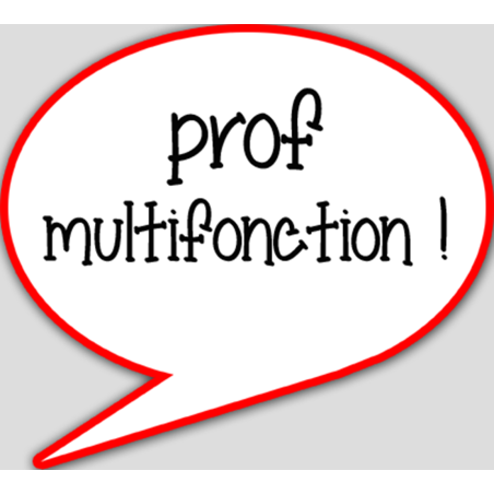 prof multifonction - 10x9cm - sticker/autocollant