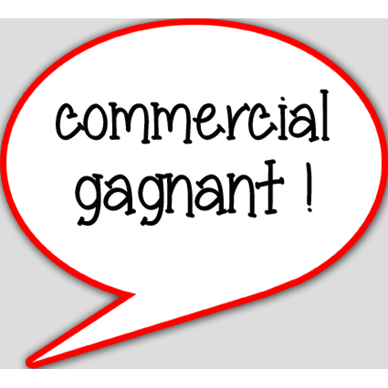 commercial gagnant - 15x13.5cm - sticker/autocollant