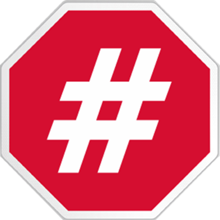 hashtag stop (10x10cm) - Sticker/autocollant