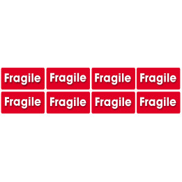 Fragile - 8fois 6x3cm - Sticker/autocollant