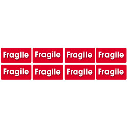 Fragile - 8fois 6x3cm - Sticker/autocollant