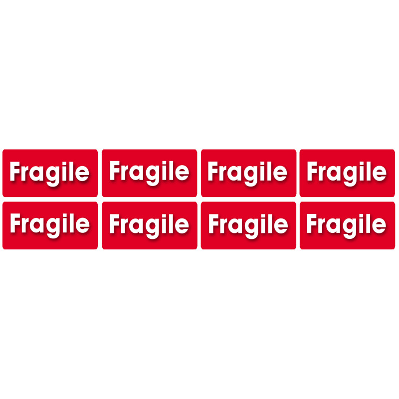 Fragile - 8fois 6x3cm - Sticker/autocollant