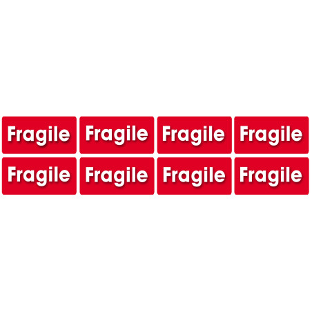 Fragile - 8fois 6x3cm - Sticker/autocollant