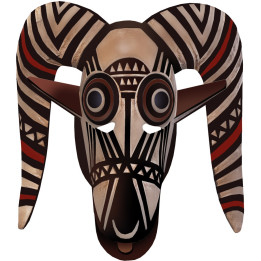 masque africain traditionnel - 23,5x21cm - Sticker/autocollant
