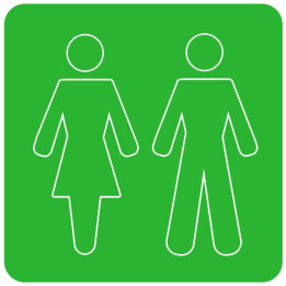 WC, toilette vert (10x10cm) - Sticker/autocollant