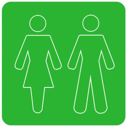 WC, toilette vert (10x10cm) - Sticker/autocollant