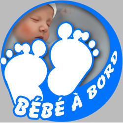 petons bébé à bord garçon - 15cm - Sticker/autocollant
