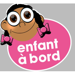enfant à bord fille méditerranéenne - 15x13,5cm - Sticker/autocolla