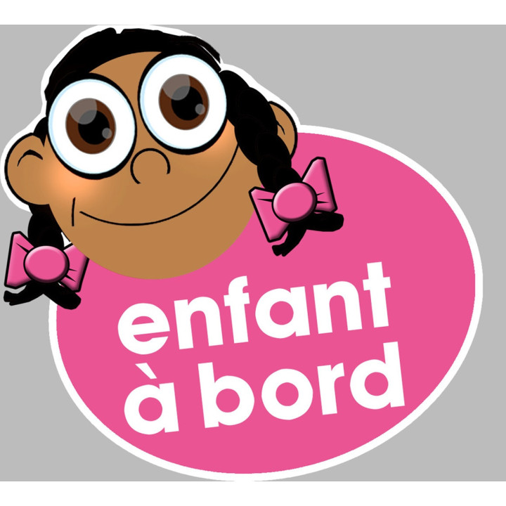 enfant à bord fille méditerranéenne - 15x13,5cm - Sticker/autocolla